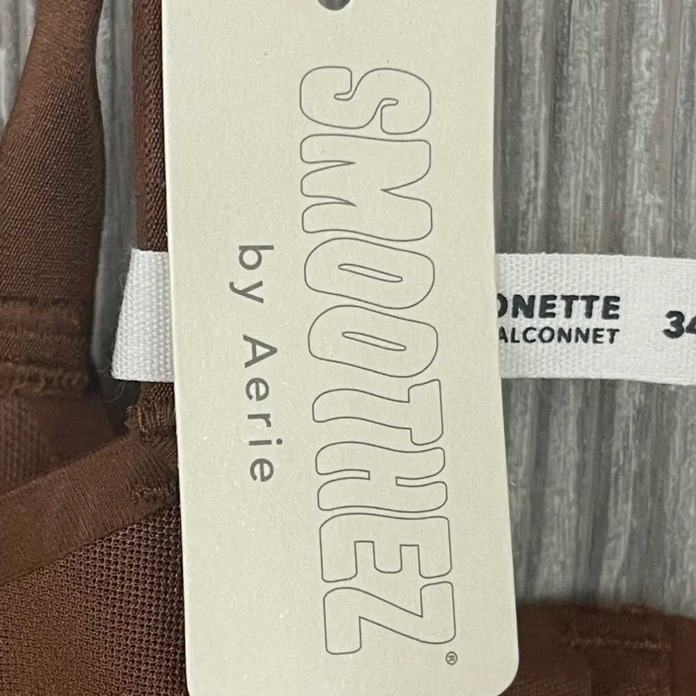 Aerie SMOOTHEZ‎ Mesh Unlined Bra in Universe Brown 34B NWT